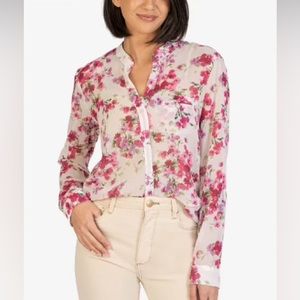 Kut from the Kloth Jasmine Chiffon Button-Up Shirt